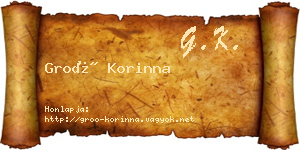 Groó Korinna névjegykártya